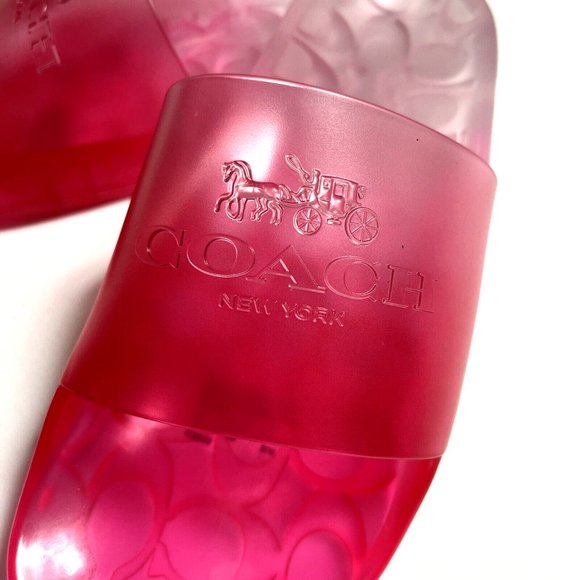 NWOB COACH Ulyssa Transparent Slide Pink Ombre Flats Rubber Pool C3068 - Picture 3 of 8